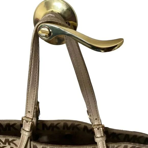 Michael Kors Monogram Sequin Brown/GoldTote - Picture 4 of 11